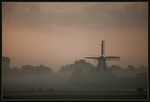 mist sunrise molen ochtend denandel zonsopkomst dejongehendrik places|groningen