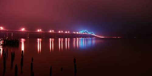longexposure bridge ny newyork reflection fog night geotagged multipleexposure hudsonriver gothamist piling hdr tappanzee tarrytown mudpig stevekelley