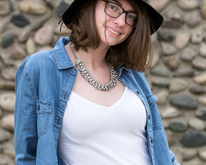hat, chambray, popbasic, necklace, menswear inspired, never fully dressed, withoutastyle, 