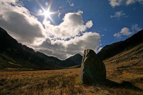 sun rock canon landscape eos scotland big boulder glen valley isle arran starburst glaciated sannox 400d