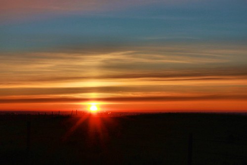 sky cloud sun grass sunshine sunrise fence prairie