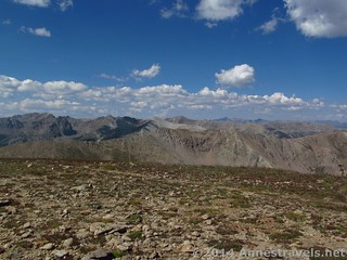 Looking west from the top of UN 12812 above Independence Pass, White River National Forest and San Isabel National Forest, Colorado