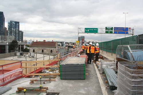 Inspecting the West Gate Freeway viaduct at Kings Way