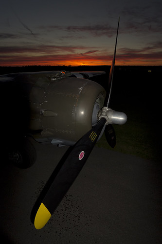 sunset dark wwii mitchell bomber b25 northamerican naa