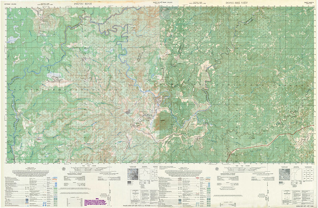 Bản đồ Q. Phước Bình, tỉnh PHƯỚC LONG 1965 (Ghép chung hai mảnh)