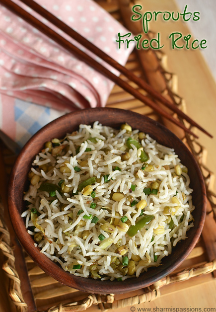sprouts fried rice recipe - how to make easy fried rice