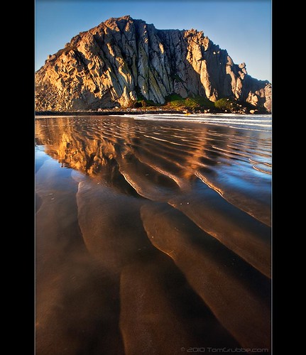 ocean california seascape reflection beach sunrise dawn sand bravo morrobay morro morrorock