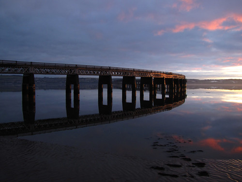 bridge sunset reflections waterfront rivertay dundee tay taybridge wormit