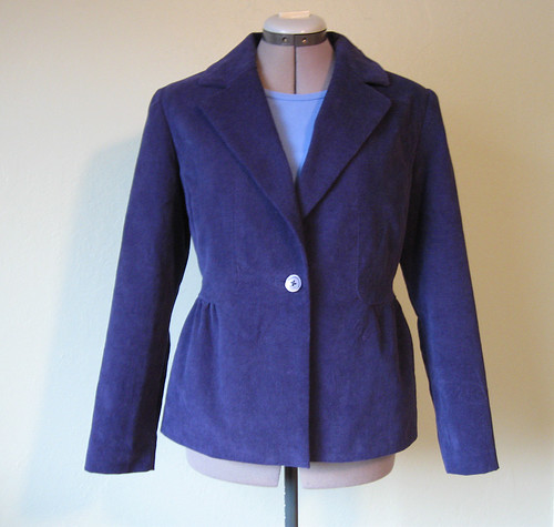 Blue cord jacket front