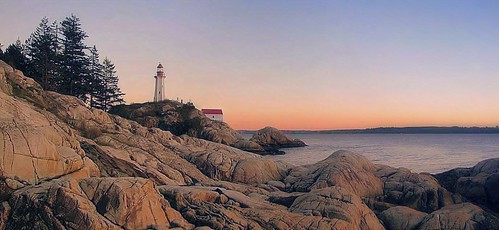 ocean sunset panorama lighthouse canada color vancouver coast rocks britishcolumbia pacificocean goldenhour top20lh thechallengefactory
