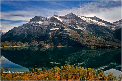 autumn sky mountains reflection water clouds montana glaciernationalpark d3s