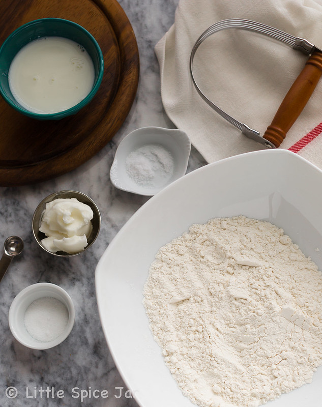 ingredients for homemade crust on marble