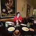 rachel having cocoa and cookies with her boys in salute cafe in willamette falls