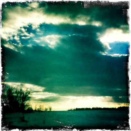winter sunset blackandwhite snow cold clouds ipod hipstamatic