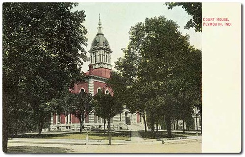 usa color history buildings plymouth indiana courthouse clocks marshallcounty hoosierrecollections