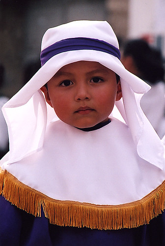 child during Santa Semana, Guatemala