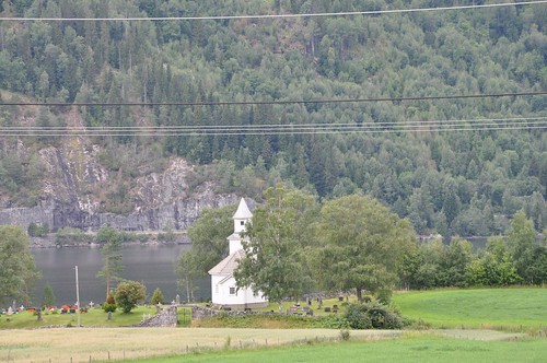gebouw kerk landschap fietsvakantie norway fjord sandnesfjord landscape