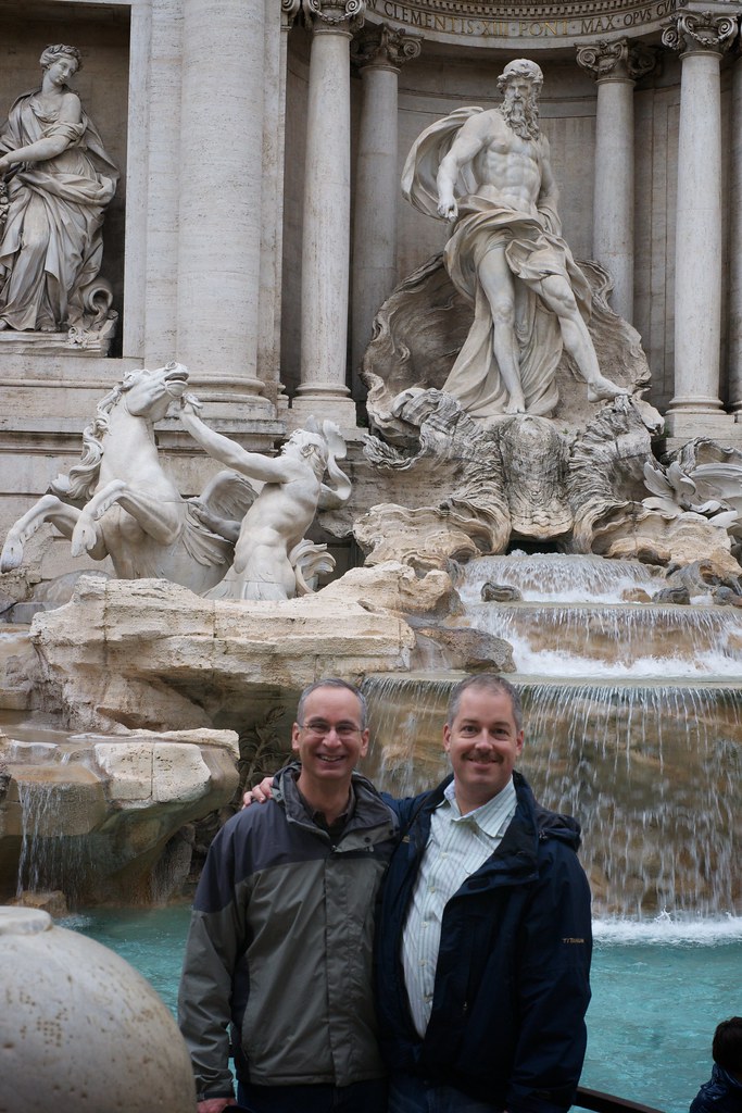 Keith and David at Trevi Fountain