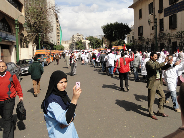 Mobile phone cameras capture protest moments - #Jan25 Egypt Revolution