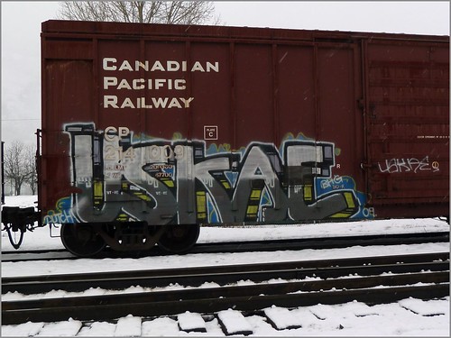 canada train graffiti bc railway boxcar cpr freight castlegar uskae 1000000railcars