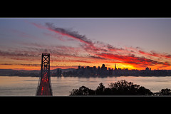 San Francisco from Yerba buena island at sunset