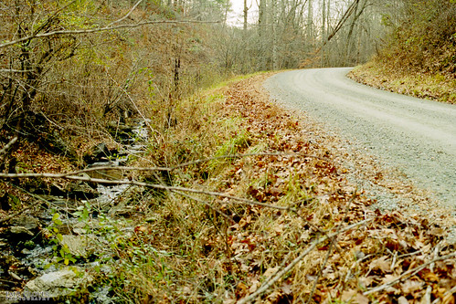 road usa film analog 35mm landscape virginia countryside stream 135 gravel canonf1 hollers kodakektar100
