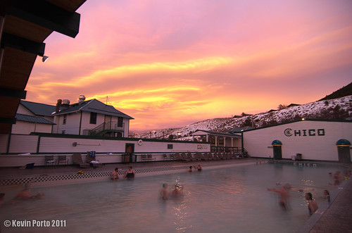sunset sky water pool clouds landscape us montana unitedstates chico hdr hotsprings