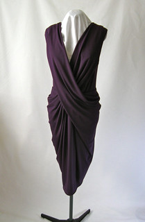 Purple drape dress front