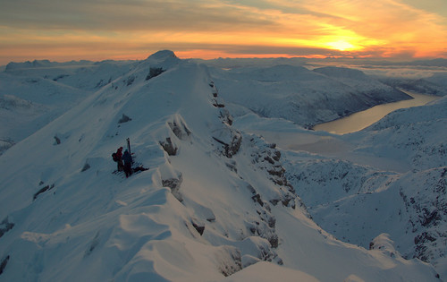 sunset norway skiing tromsø troms backcountryskiing kvaløya pentaxk10d