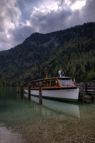 lake mountains boat ship