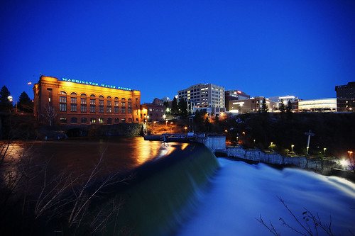 city blue sunset fall night court dawn washington spokane downtown magic scene falls monroe wa scape