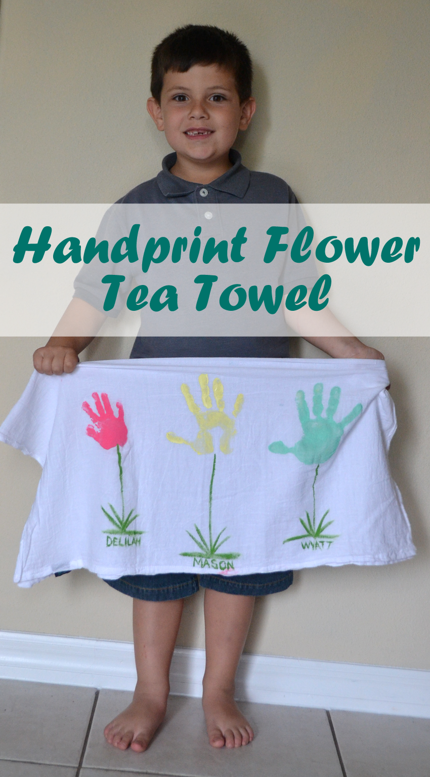 Mother's Day Handprint Tea Towel