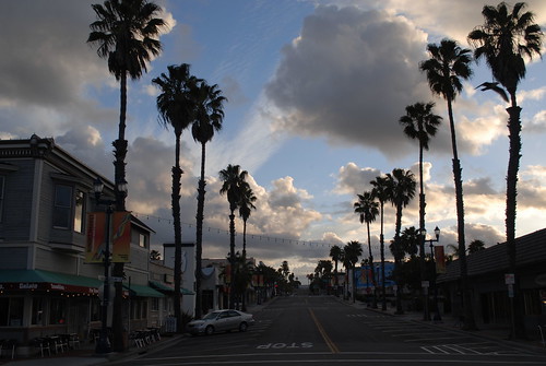 california sunrise cityscape retro