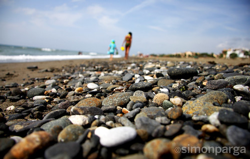 holiday beach spain pebbles estepona