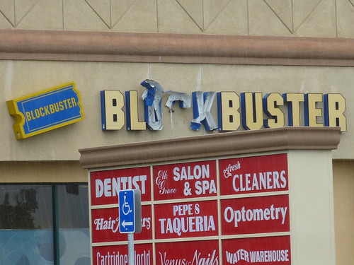 Busted Up Blockbuster Sign