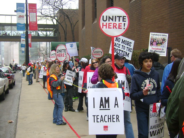 Solidarity, Teachers & Hotel Workers from Flickr via Wylio
