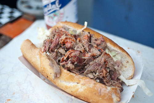 Cochon de Lait Po'boy. The Best Po'Boy at the Fest. Get one early or you'll be sorry! (at Food Area 1)