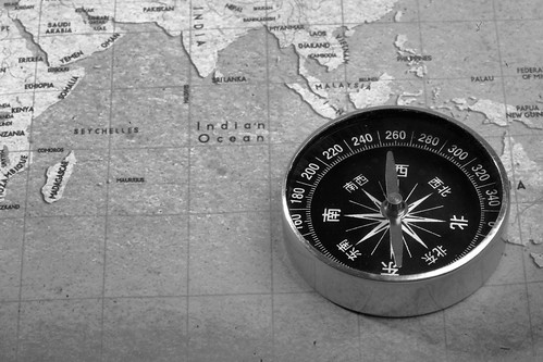 compass on a Treasure map 