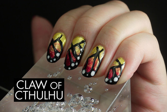 Monarch Butterfly Wing Nail Art