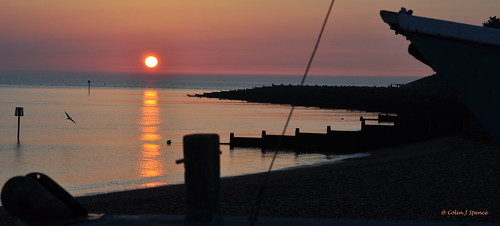 uk sea sky sun reflection bird beach sunrise kent pebbles reflect whitstable