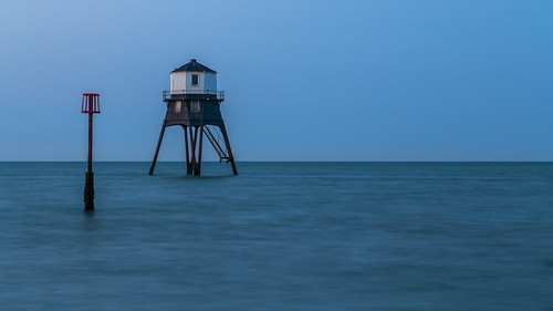 longexposure blue sea lighthouse seascape beach sunrise coast bluesky essex dovercourt harwich essexcoast