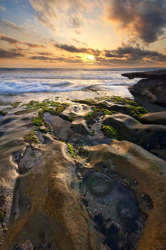 ocean california light sunset sky sun seascape beach water rock clouds coast waves pacific sandiego lajolla anemone reef tidepool msm