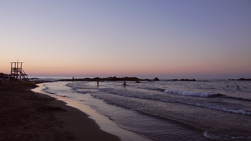 sunset summer beach swimming landscape evening greece crete katogalatas