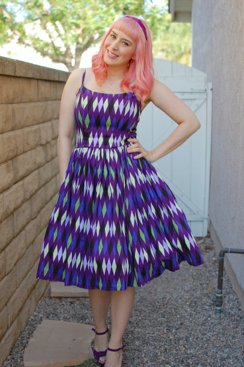 Purple Harlequin Jenny Dress