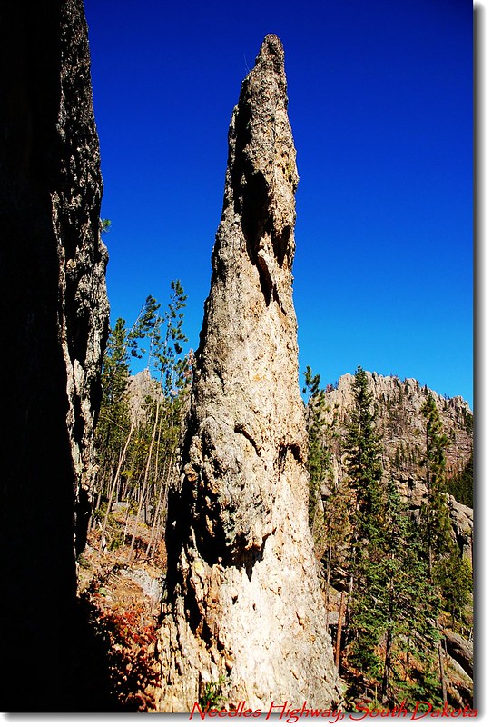 The needle-like granite formations along the highway 8