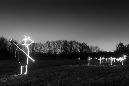 Some Corner Of A Field (Black and White Light Painting)