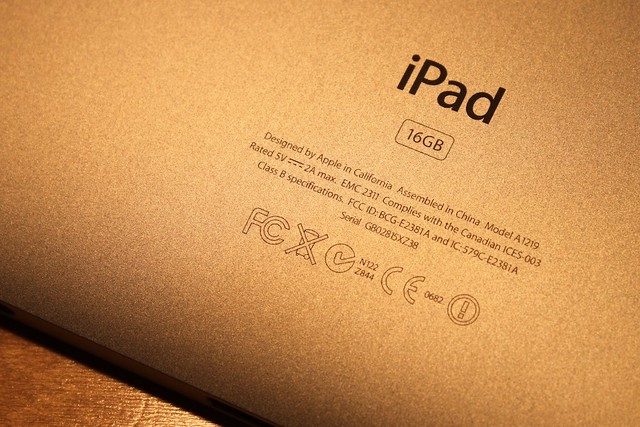 iPad - Designed by Apple in California.  Assembled in China.