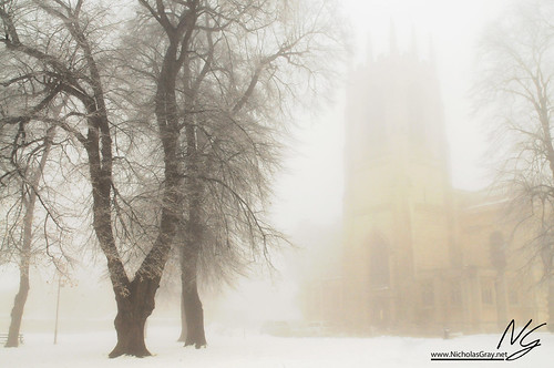 winter white snow church fog landscape december all saints lincolnshire east trent midland midlands gainsborough