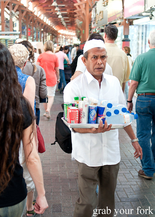 Roving drinks vendor at the Gold Souk in Dubai