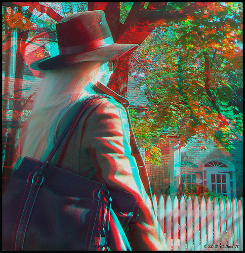 woman beautiful hat lady female walking stereoscopic 3d md pretty adult gorgeous brian longhair maryland anaglyph stereo linda attractive wallace easton stereoscopy stereographic brianwallace stereoimage stereopicture